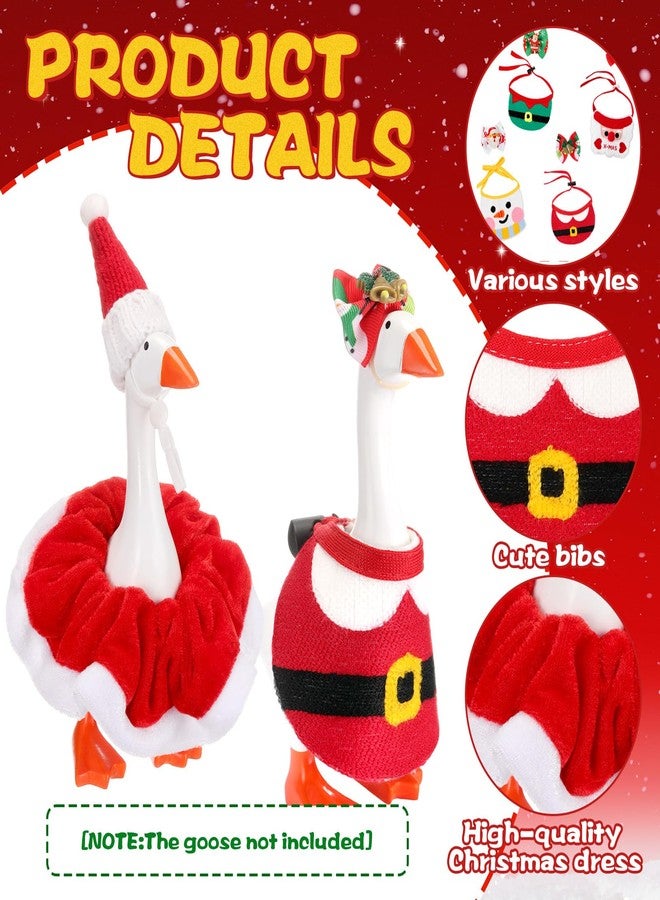 FineCheer 16 Pcs Christmas Mini Desk Goose Outfit Xmas Santa Elf Snowman Costume with Bandana Hats Headwear Bow Ties and Dress Clothes for Xmas Gift Magnetic Duck Toy Table Key Holder Decor - Image 3